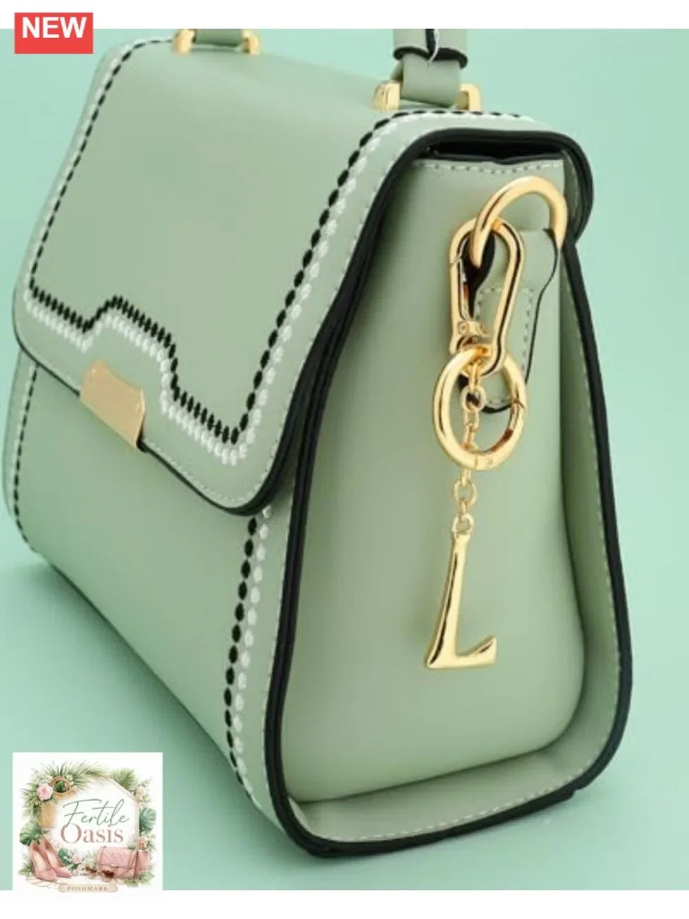 Gold Initial Keychain for Women Cute Bubble Letter Charm Personalized Gift